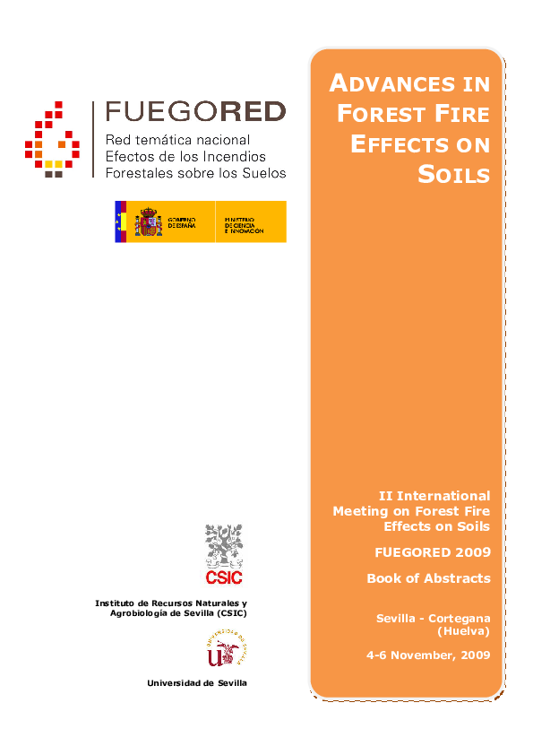 (PDF) Advances in forest fire effects on soils 2009 Jose Gonzalez Academia.edu