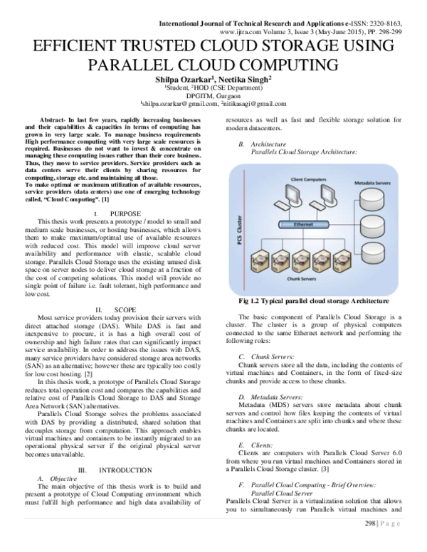 (PDF) Efficient Trusted Cloud Storage Using Parallel Cloud Computing