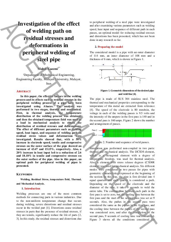 (PDF) Investigation of the effect of welding path on residual stresses ...