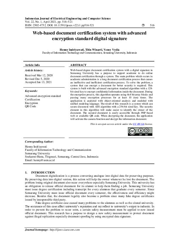 (PDF) Web-based document certification system with advanced encryption ...