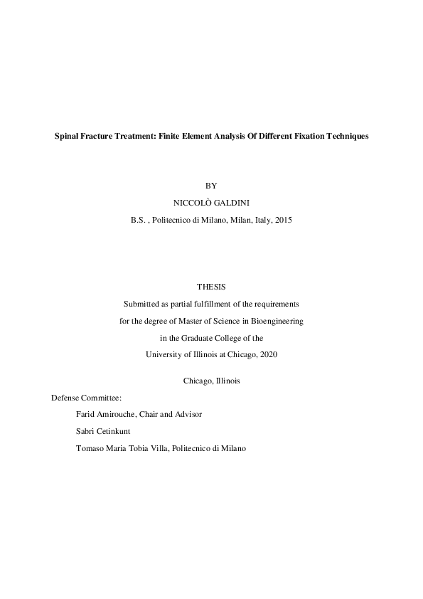 (PDF) Spinal Fracture Treatment: Finite Element Analysis Of Different ...