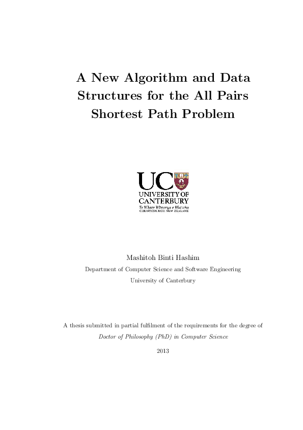 (PDF) New Algorithm and Data Structures for the All Pairs Shortest Path ...