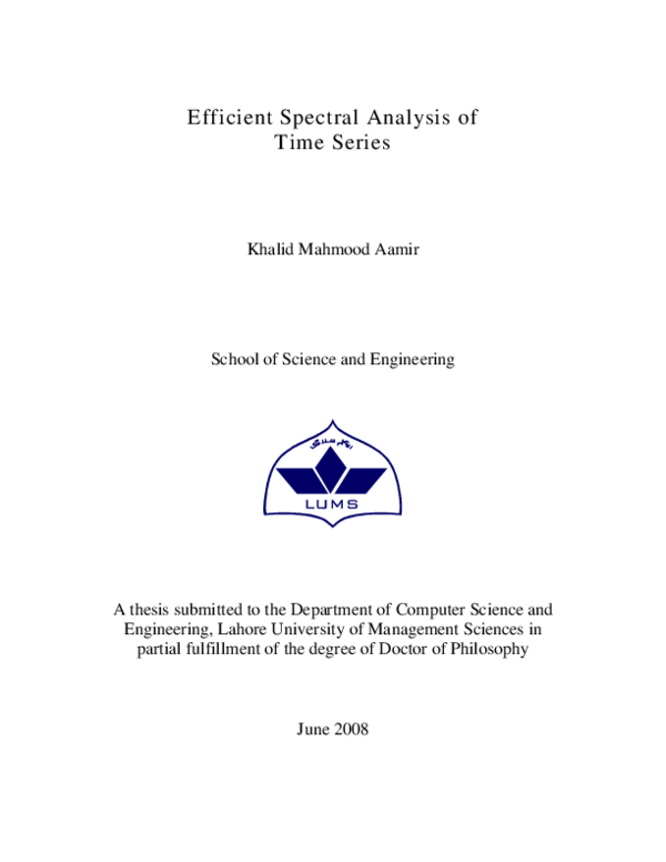 (PDF) Efficient Spectral Analysis of Time Series