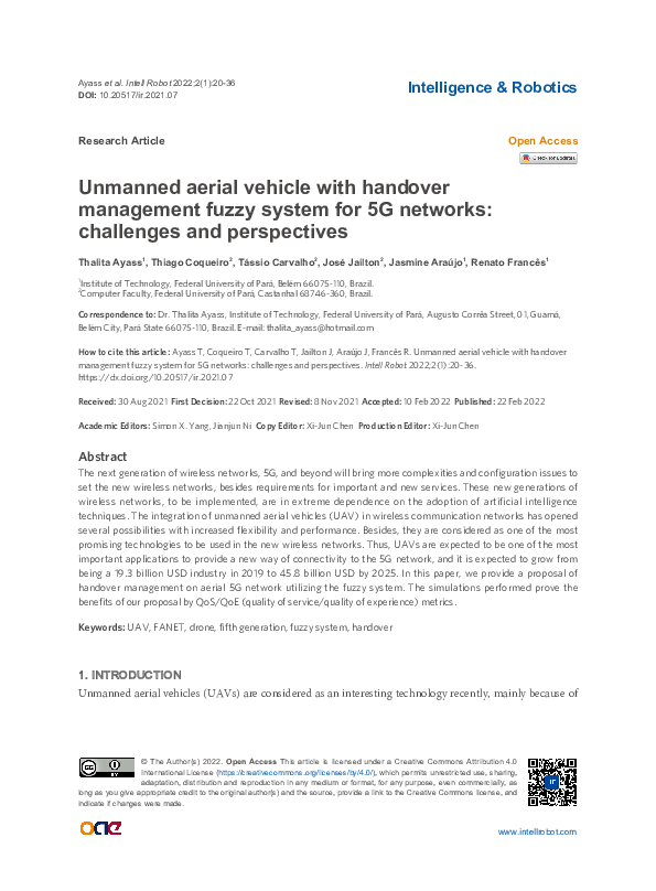 (PDF) Unmanned aerial vehicle with handover management fuzzy system for ...