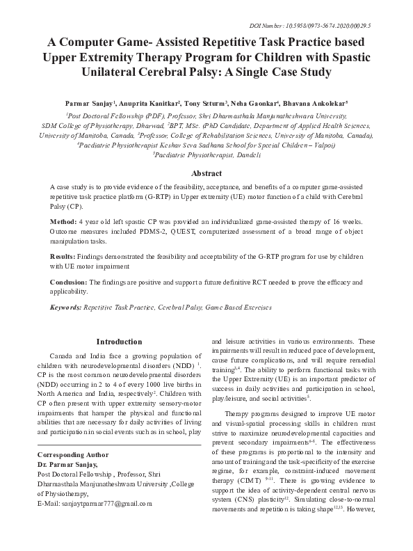 (PDF) A Computer Game- Assisted Repetitive Task Practice based Upper ...