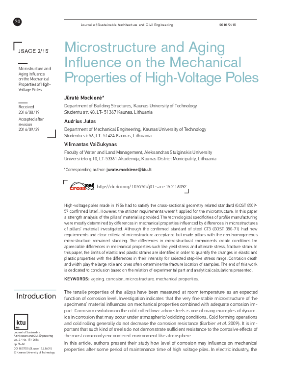 (PDF) Microstructure and aging influence on the mechanical properties ...