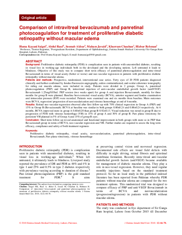 (PDF) Comparison of intravitreal bevacizumab and panretinal ...