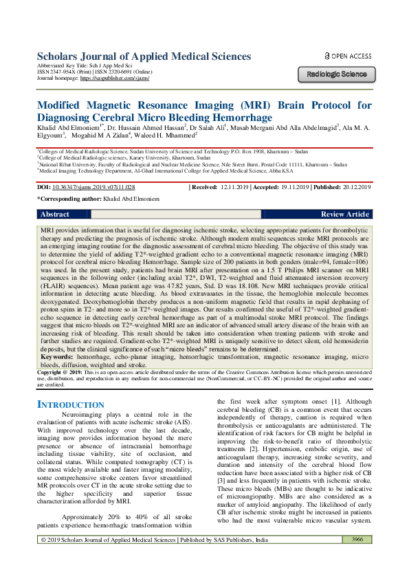 (PDF) Modified Magnetic Resonance Imaging (MRI) Brain Protocol for ...