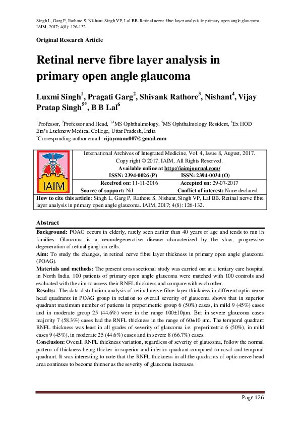 (PDF) Retinal nerve fibre layer analysis in primary open angle glaucoma