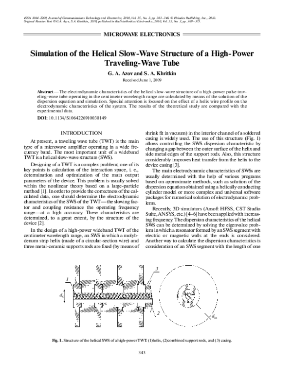 (PDF) Simulation of the helical slow-wave structure of a high-power ...