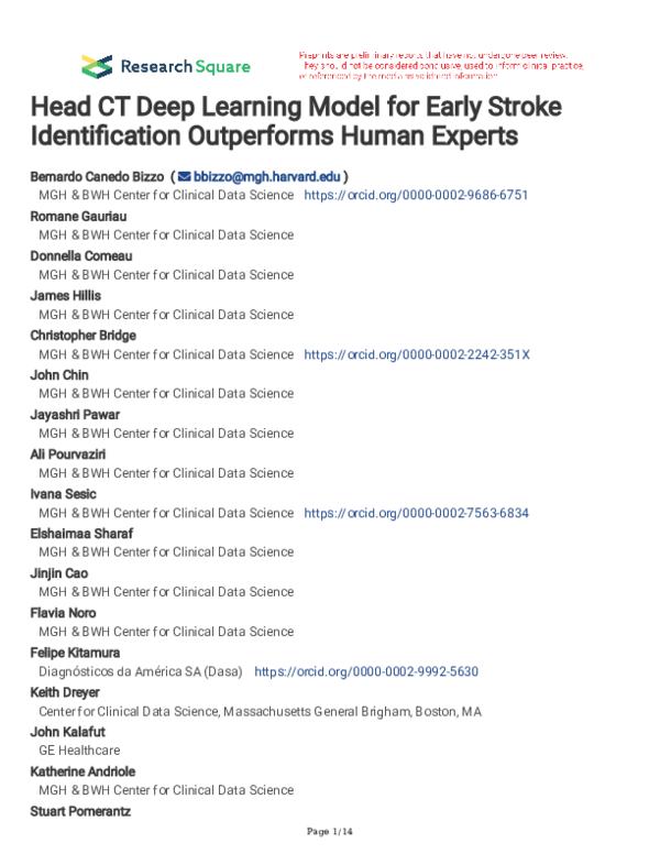 (PDF) Head CT Deep Learning Model for Early Stroke Identification ...