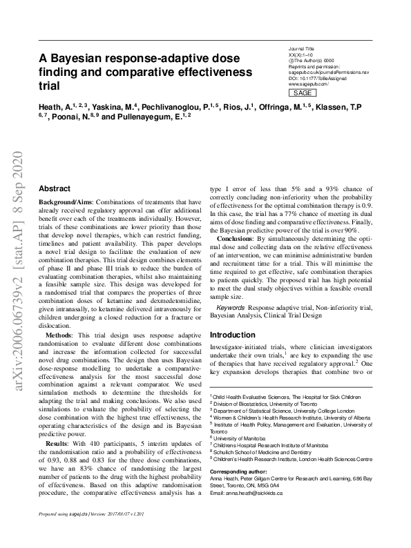 (PDF) A Bayesian response-adaptive dose-finding and comparative ...