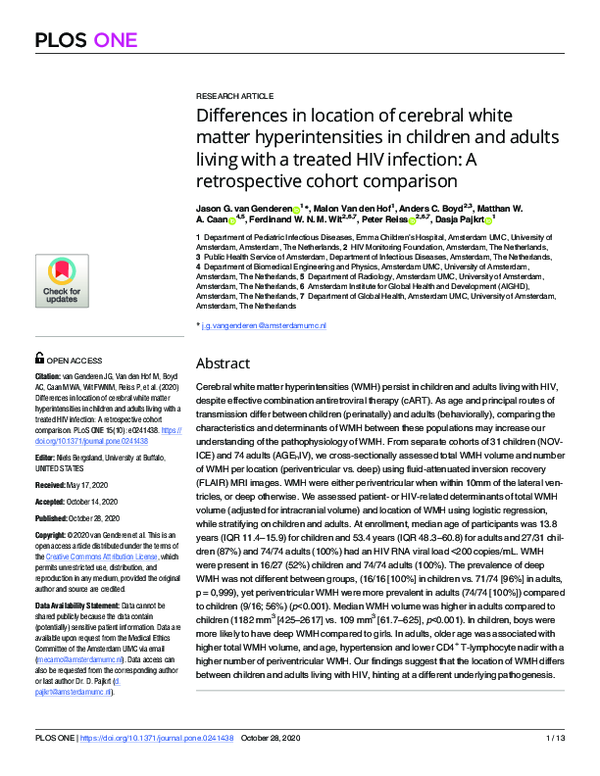 (PDF) Differences in location of cerebral white matter hyperintensities ...