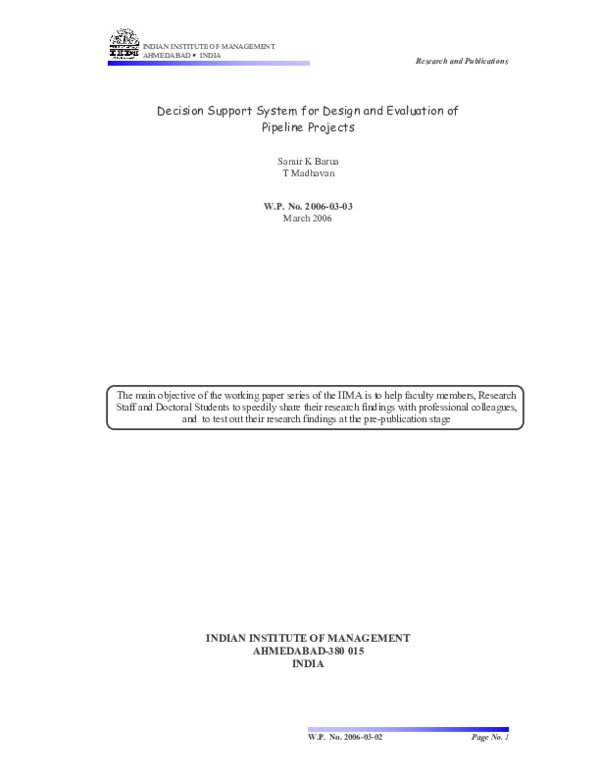 (PDF) Decision Support System for Design and Evaluation of Pipeline ...
