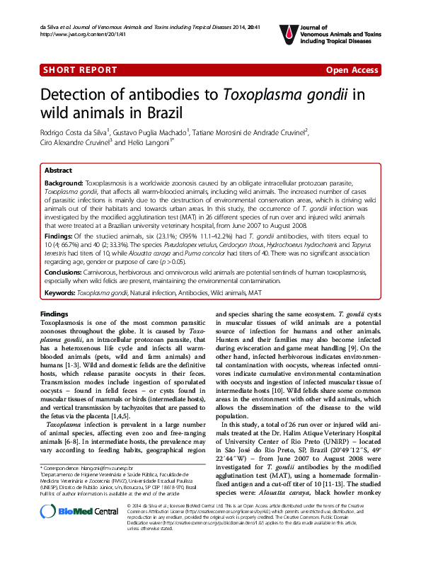 (PDF) Detection of antibodies to Toxoplasma gondii in an Egyptian sheep ...