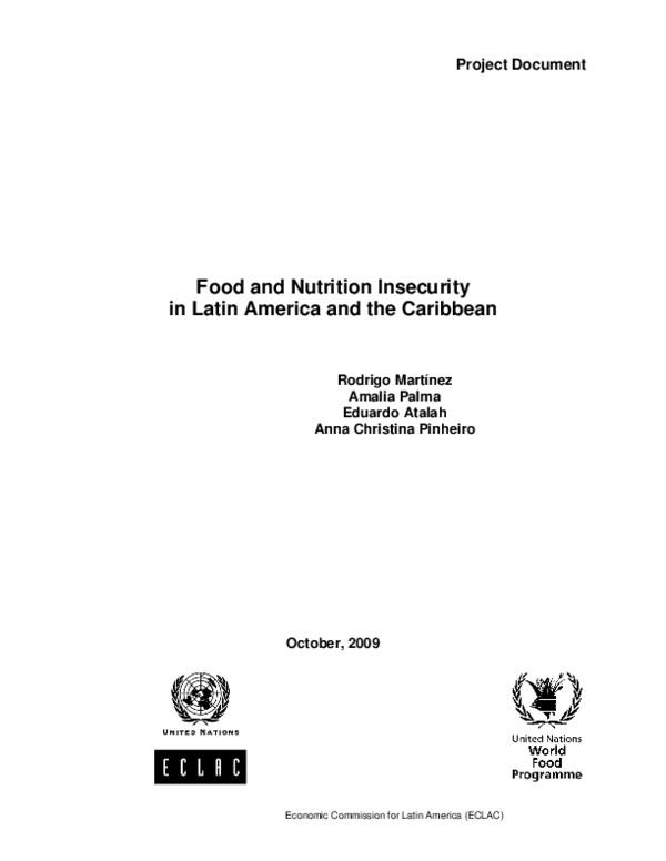 (PDF) Food and Nutrition Insecurity in Latin America and the Caribbean