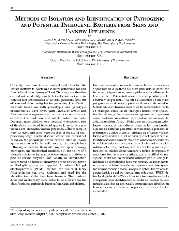 (PDF) Methods of isolation and identification pathogenic and potential ...