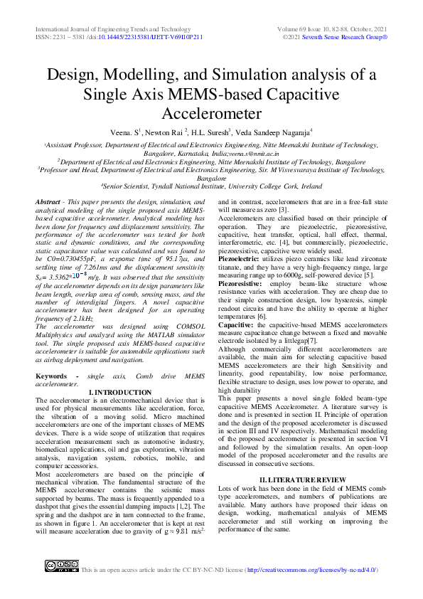 (PDF) Design, Modelling, and Simulation analysis of a Single Axis MEMS ...