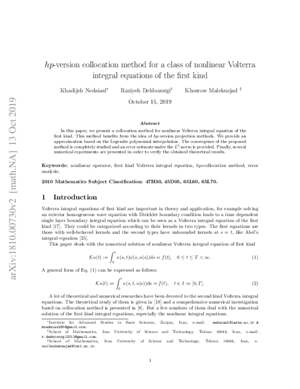 (PDF) hp-version collocation method for a class of nonlinear Volterra ...