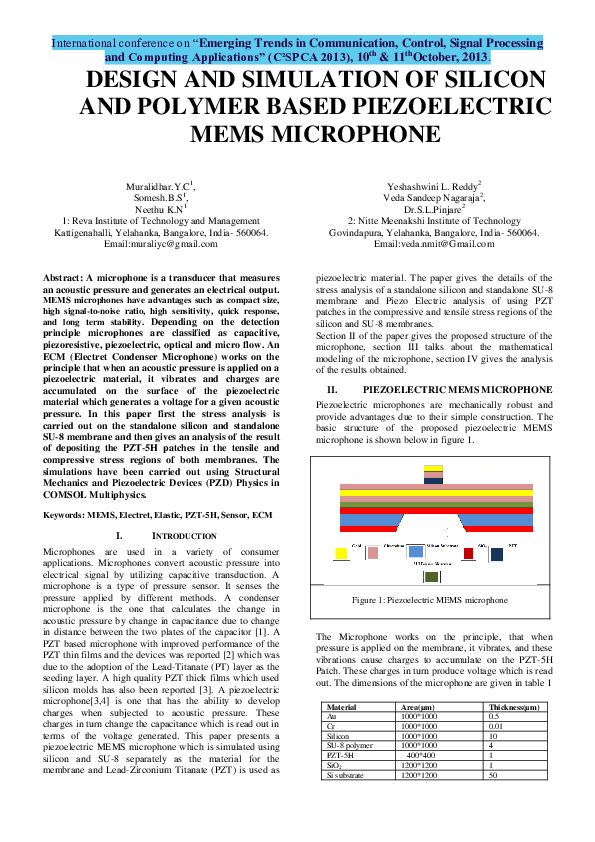 (PDF) Design and simulation of silicon and polymer based piezoelectric ...