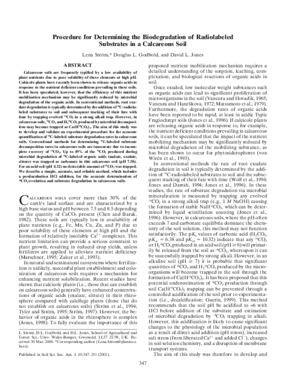 (PDF) Procedure for Determining the Biodegradation of Radiolabeled