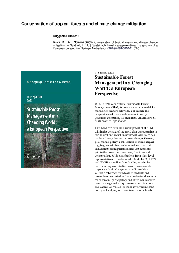 (PDF) Conservation of Tropical Forests and Climate Change Mitigation