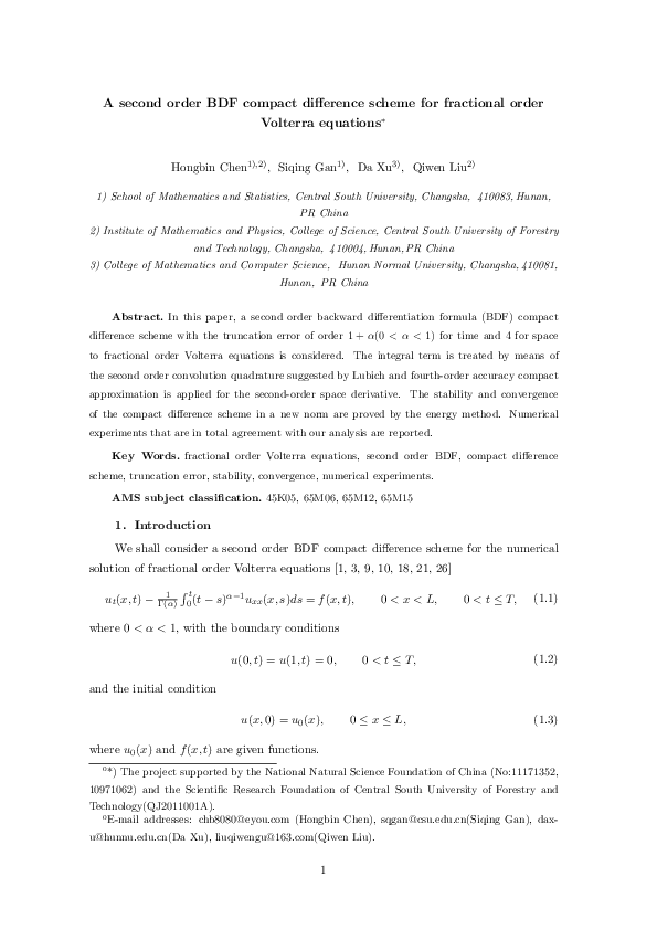 (PDF) A second-order BDF compact difference scheme for fractional-order ...