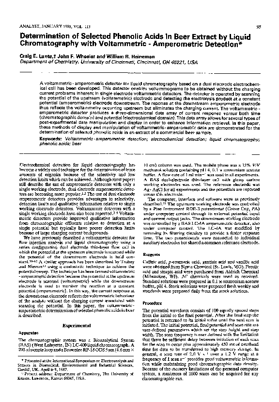 (PDF) Determination of selected phenolic acids in beer extract by
