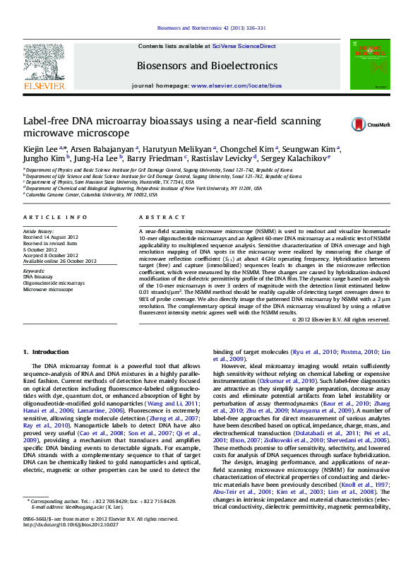 (PDF) Label-free DNA microarray bioassays using a near-field scanning ...