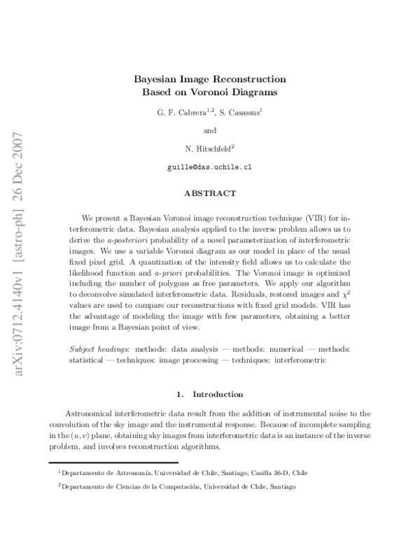 (PDF) Bayesian Image Reconstruction Based on Voronoi Diagrams