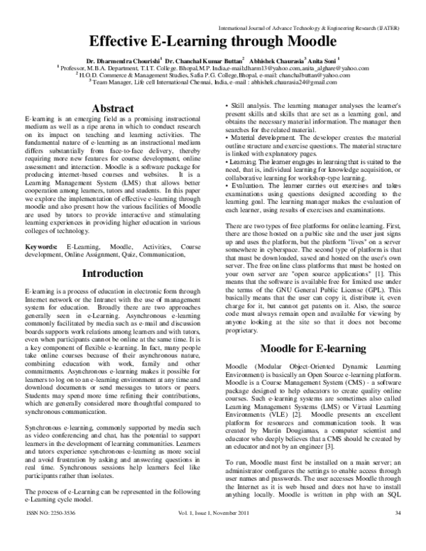 (PDF) Effective E-Learning through Moodle