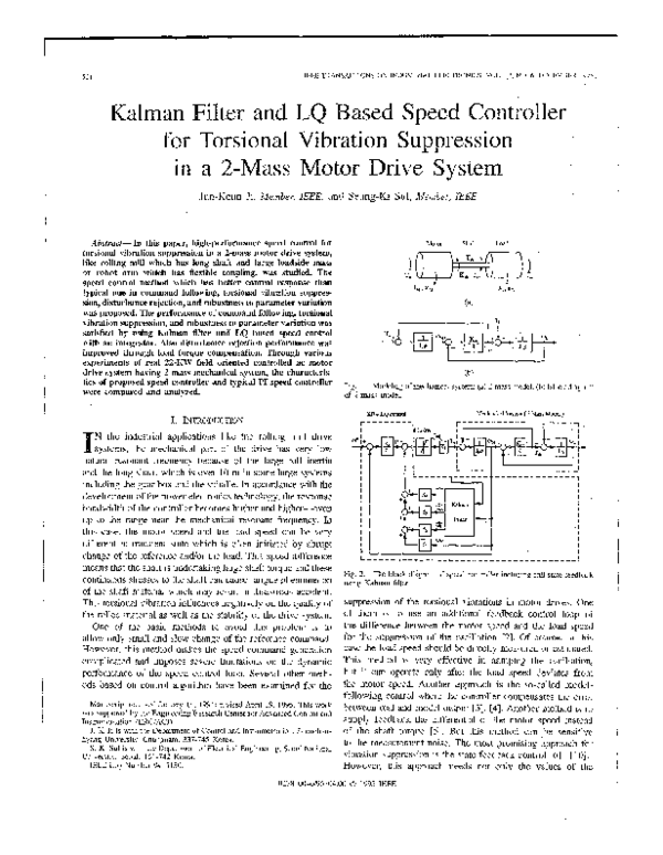 (PDF) Kalman filter and LQ based speed controller for torsional ...