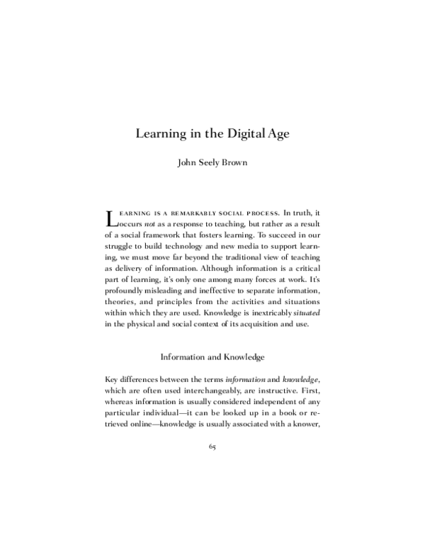 (PDF) Learning in the Digital Age