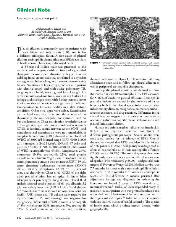 (PDF) Can worms cause chest pain? Fahmi Yousef khan Academia.edu