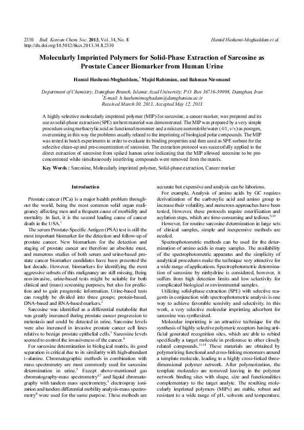 (PDF) Molecularly imprinted polymers for solid-phase extraction of 1 ...