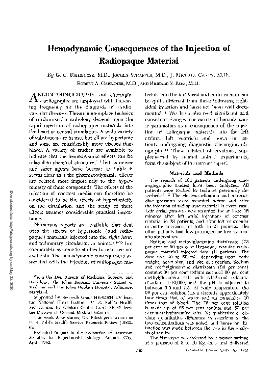(PDF) Hemodynamic Consequences of the Injection of Radiopaque Material
