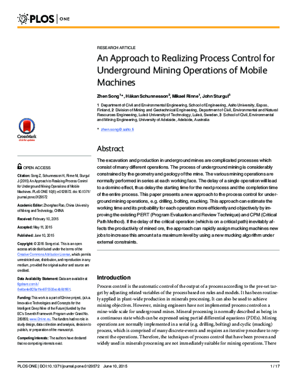 (PDF) An Approach to Realizing Process Control for Underground Mining ...