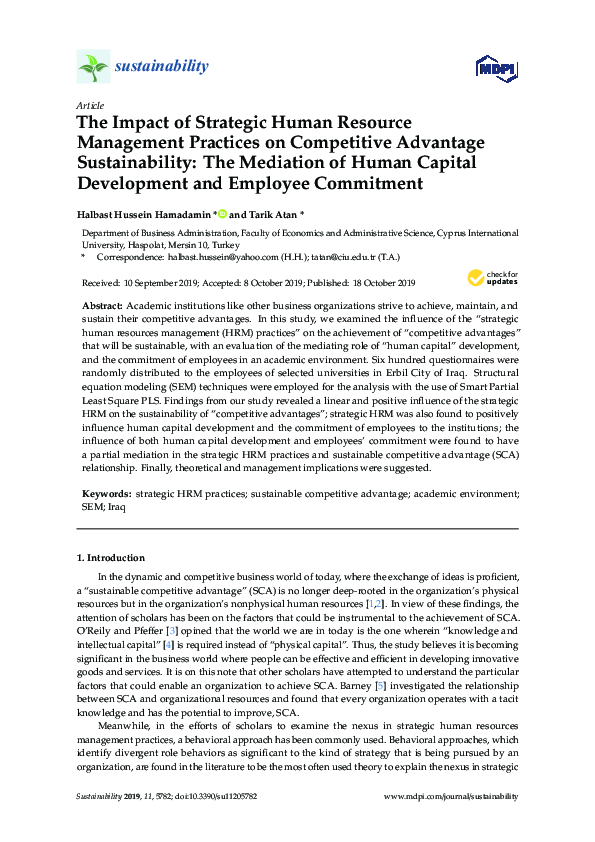 (PDF) The impact of strategic human resource management on firm ...