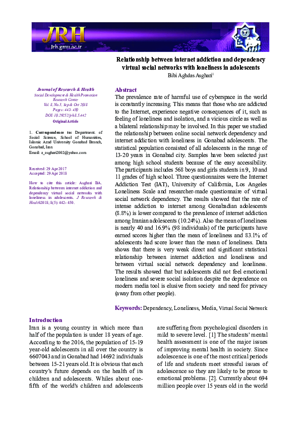 (PDF) The Relationship Between Internet Addiction and Depression Among ...