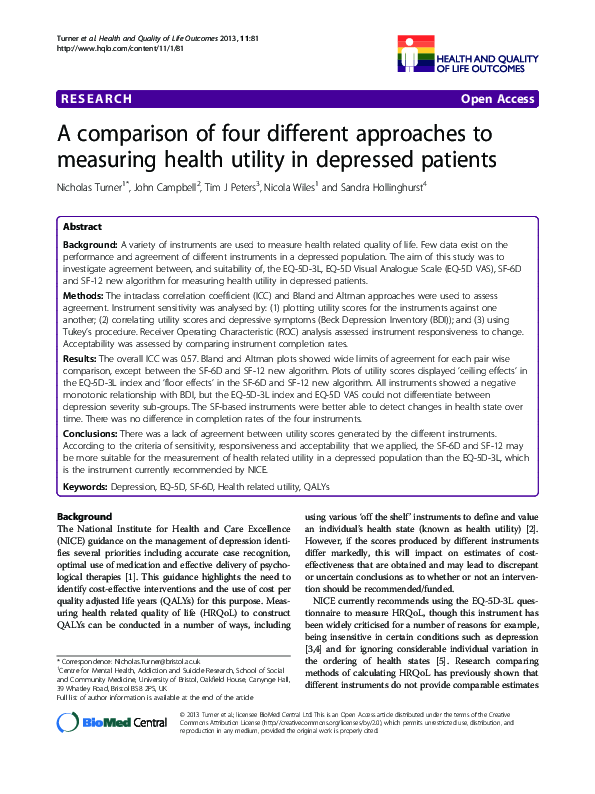 (PDF) A comparison of four different approaches to measuring health ...