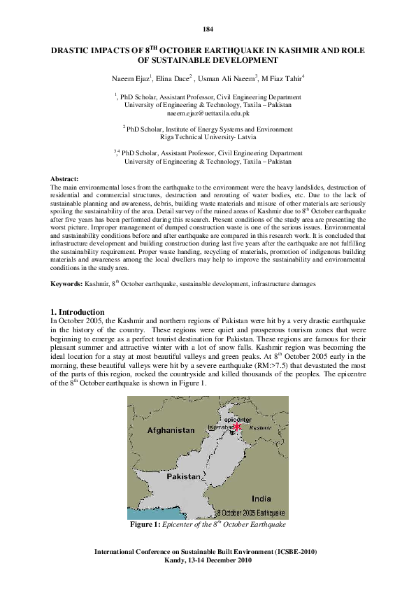 8 october earthquake