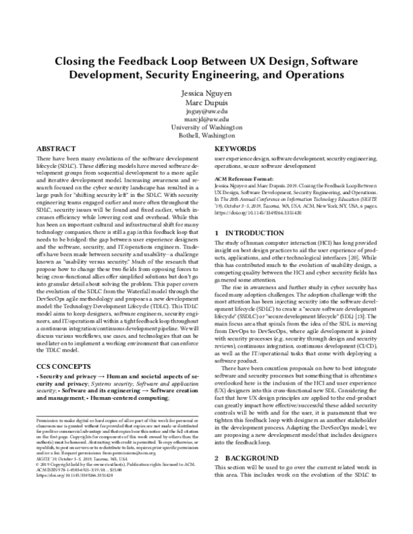 (PDF) Closing the Feedback Loop Between UX Design, Software Development ...