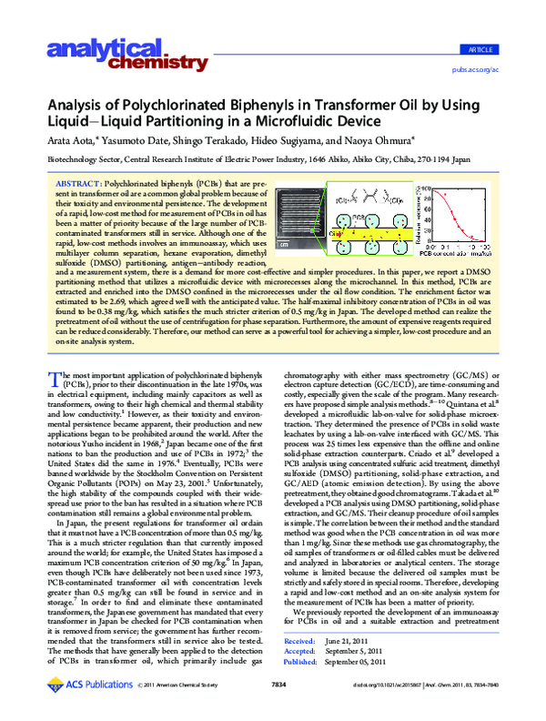 (PDF) Analysis of Polychlorinated Biphenyls in Transformer Oil by Using ...