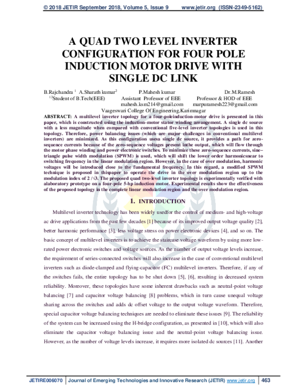 (PDF) A Quad Two-Level Inverter Configuration for Four-Pole Induction ...