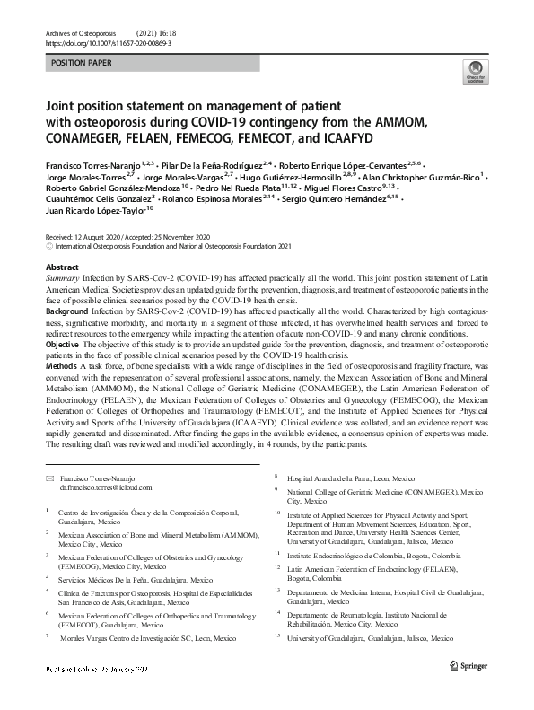 (PDF) Joint position statement on management of patient with ...