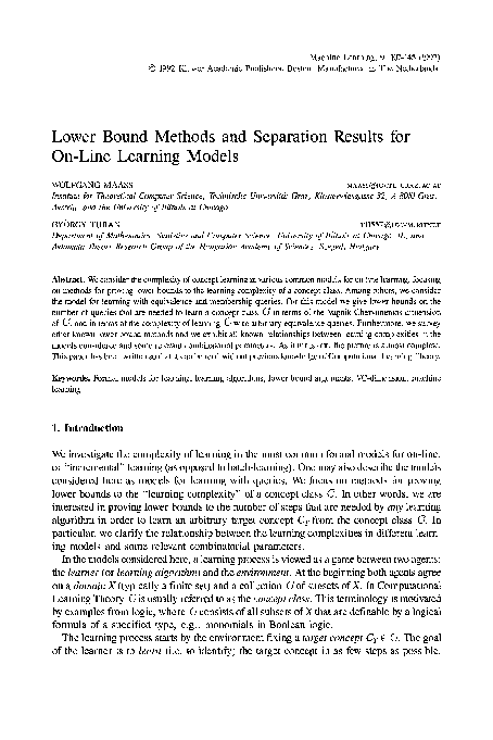 (PDF) Lower bound methods and separation results for on-line learning ...