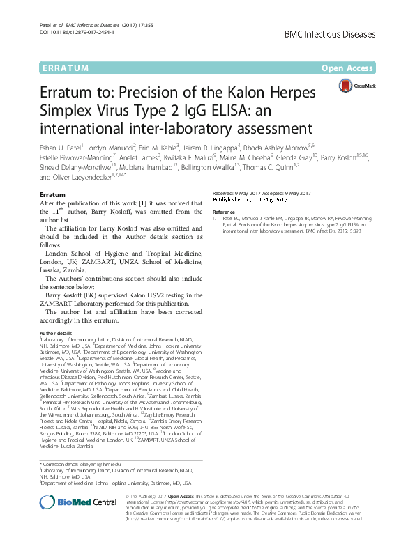 (PDF) Erratum to Precision of the Kalon Herpes Simplex Virus Type 2