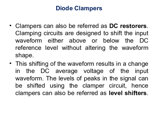 (PPT) II Unit Clamper circuits