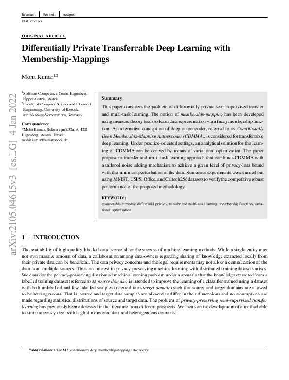 (PDF) Differentially Private Transferrable Deep Learning with ...