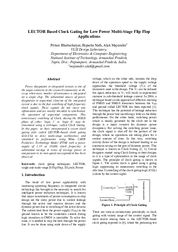(PDF) LECTOR Based Clock Gating for Low Power Multi-Stage Flip Flop ...